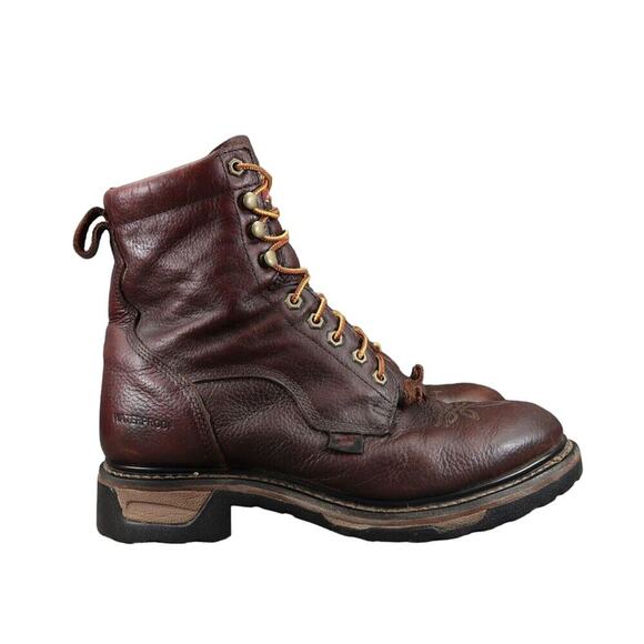 Tony Lama Shoes Mens 10 Boots Work Timber Lace Up Leather Waterproof Utility Mid - Picture 2 of 16